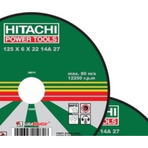 Круг шлифовальный по металлу Hitachi 125x6x22